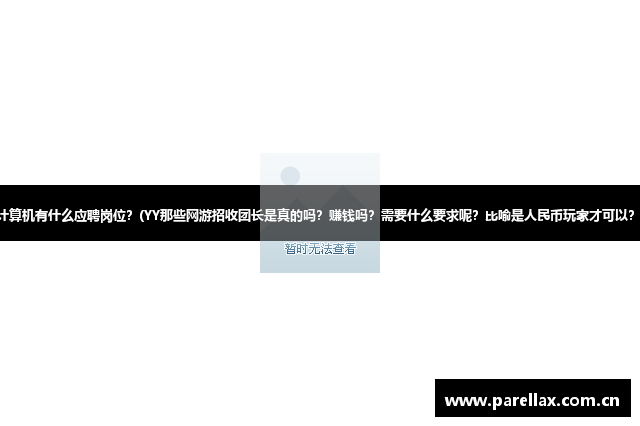 计算机有什么应聘岗位？(YY那些网游招收团长是真的吗？赚钱吗？需要什么要求呢？比喻是人民币玩家才可以？)